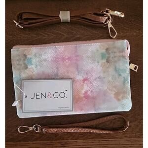 Jen & CO. Pastel Vegan Leather Wristlet/Crossbody Purse